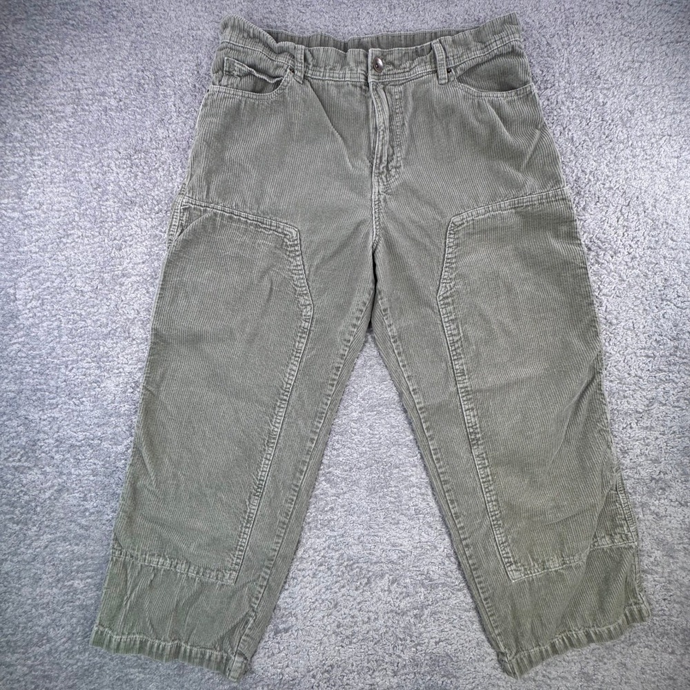 No Boundaries Baggy Green Corduroy Carpenter Pants‎ Double Knee Utility 36x30